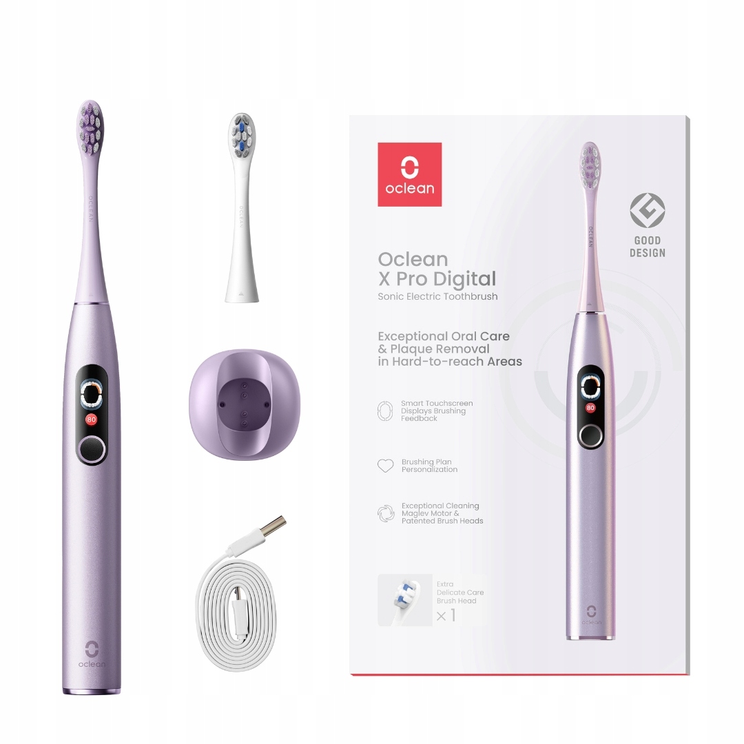 Sonická zubná kefka OCLEAN X PRO Digital vo fialovej farbe
